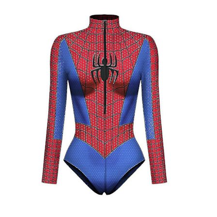 Kvinnor Spiderman Skeleton Bone Ram Leotard Body Halloween Party Fancy Dress Cosplay Kostym