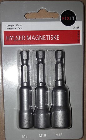 FIXIT MUTTERHYLSER MAGNETISKE 3STK 8-10-13MM