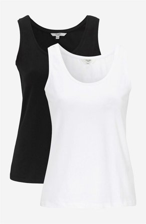 Cellbes of Sweden - Negligé i blød, økologisk bomuld 2-pack i hvid + sort til damer i størrelse 38/40