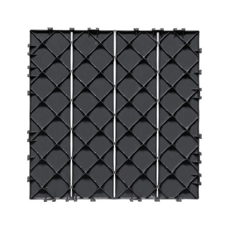 Terrassefliser Sæt-Kombinér-Duoku-Sæt af 36-Vandafvisende Plast Gulvbelægning-300 x 300 mm-33444 cm2-Mørkegrå