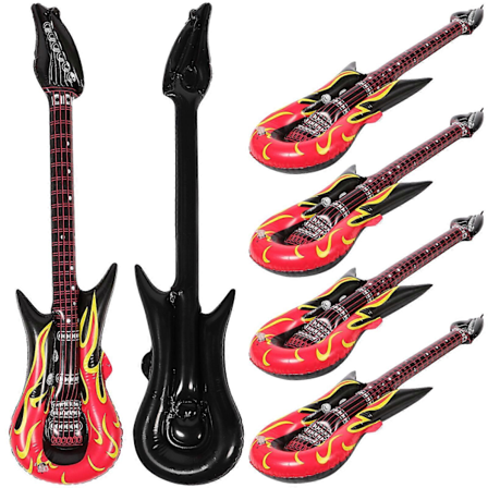 6 stk. Interessante oppustelige instrumenter Pool Oppusteligt legetøj Børn Oppustelig guitar Festpynt