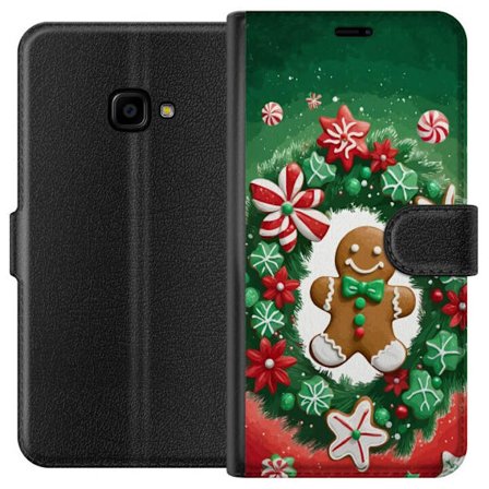 Yhteensopiva Lompakkokotelo Samsung Samsung Galaxy Xcover 4 Gingerbread Joy jouluaihe piparkakkumiehellä ja koristellulla seppeleellä
