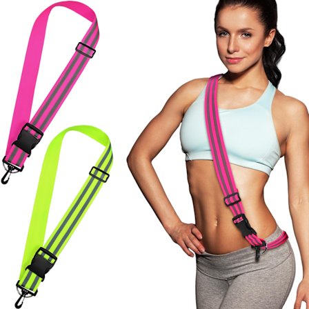 2-pakning godt synlig refleksjakke og justerbart belte for sikkerhet om natten, sykling, gåing, refleksutstyr, fluorescerende