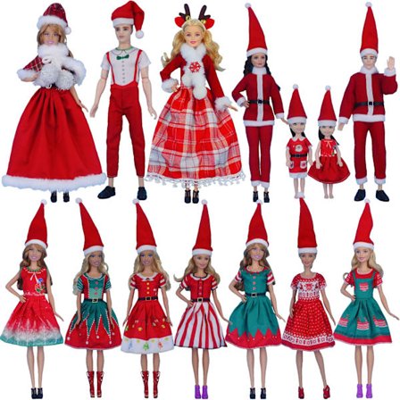 Barbie Julmodekostym, 14 delar, 14 docktillbehör