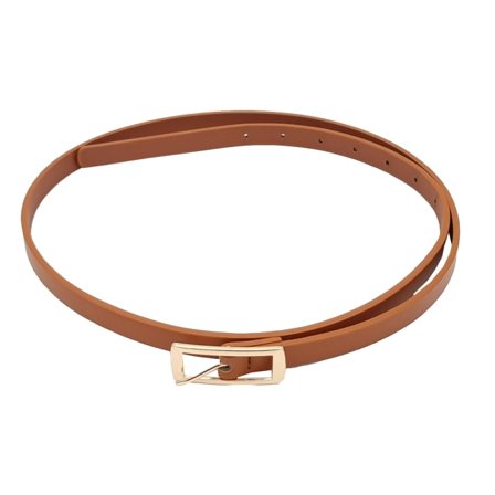 Complement Stilrent Bälte I Imitationsläder 1,5 Cm Brett Med Spänne Skärp Dam Brun S