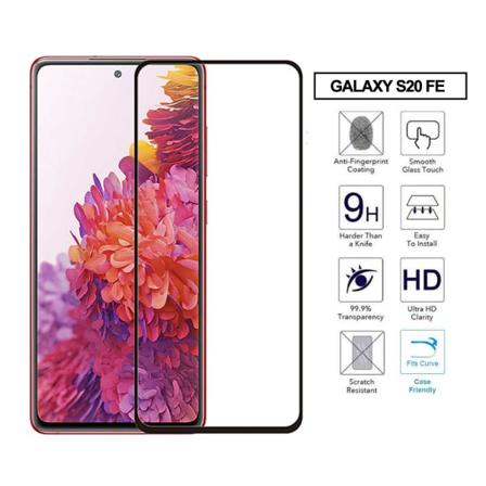 Galaxy S20 Fe Heltäckande Hd Skärmskydd Kolfiber Displayfilm Svart
