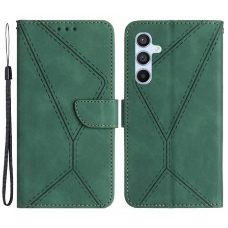 SKALO Samsung A15 4G PU læderpung med prægning - Grøn Green