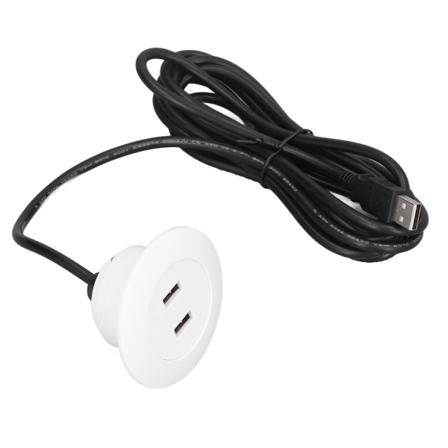 Sofa USB Ladeuttak Flush Mount Installasjon Doble USB Ladeporter Uttak for hjemmebruk Hvit