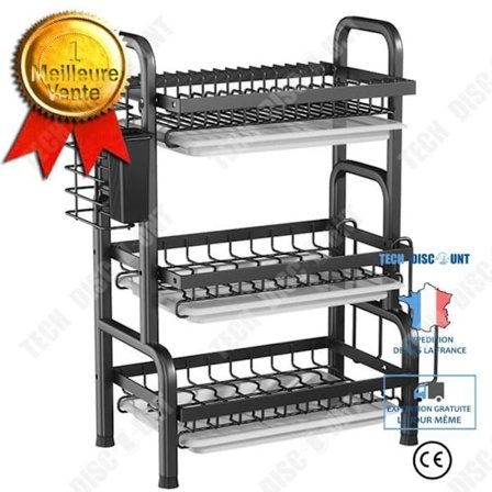 Förvaringshylla - TD - Multifunktionell - 3 lager - Kolfiber - Svart och vit