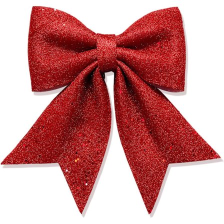 Glitterikranssi joulukuusen latvaan, punainen, 21 * 24