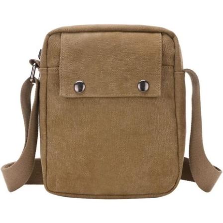 Canvas Messenger Tasker Rejse Crossbody Skuldertaske Vintage Sling Pakke Med Flere Lommer Khaki, Gaver Til Sportsentusiaster