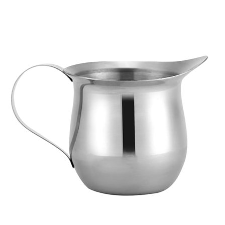 Mjölkskummare i Rostfritt Stål 90ml Latte Art Kökskanna Multifunktionell Design med Halkskyddande Handtag för Barista-Kvalitet Skum