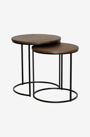 Nordic Furniture Group - Sidebordssæt Duett, rund eg - Brun - Småborde - Fra Homeroom