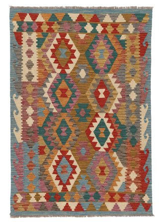 Tejida A Mano Kilim Afghan Old Style Alfombra 120X176 De Lana Marrón/Rojo Oscuro Pequeño
