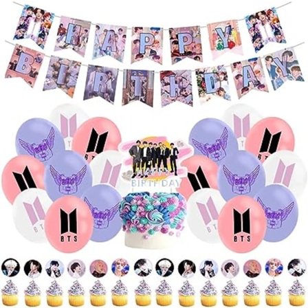 41 BTS Syntymäpäiväjuhlatavarat, Bangtan Boys' Party Dekoration