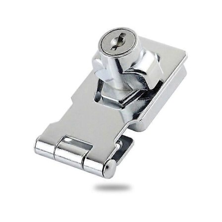 Dørrlås med nøkkellås for skuff, passer skurdører, 2,5 tommer blank krom