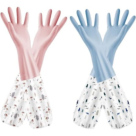 2 par oppvaskhansker Rengjøringshansker Gjenbrukbare Kjøkkenhansker Ikke- Vask Hansker Pvc Hou