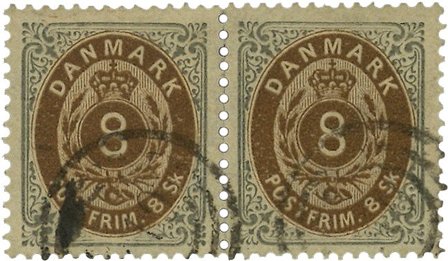 Danmark 1871 - AFA 19 - Parstykke - Stemplet