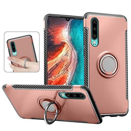 Huawei P30 - Elegant Smart Skal Med Ringhållare Blå