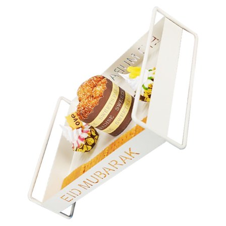 Vit Serveringsbricka Vintage Stil Dubbla Handtag Utsökt Bred Användning Metall Serveringsbricka för Fest Café Bar Vit Liten (12.2x8.3x3.5in)