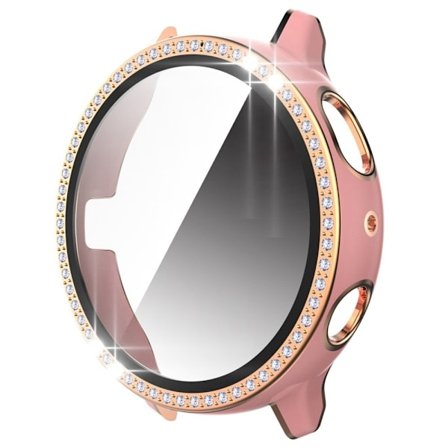Samsung Galaxy Watch Active 2 - 44mm dual-color rhinestone décor cover with tempered glass - Pink / Rose Gold