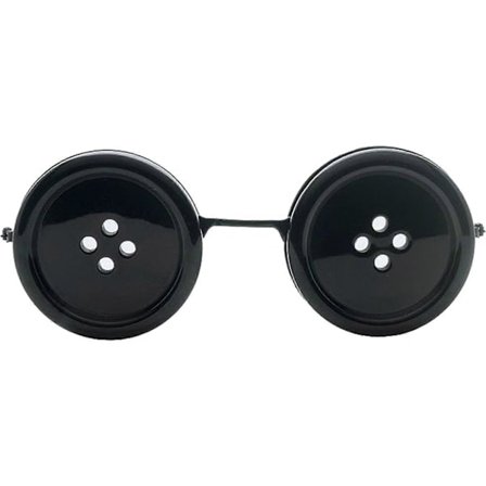 Runde Briller Knapp Briller Falske Øyne Cosplay Halloween Tilbehør
