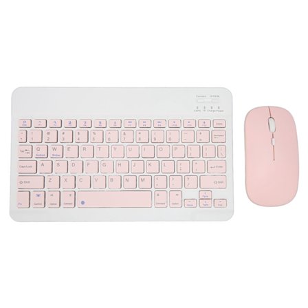 Trådlöst tangentbord och musset 10 tum dator tangentbord och muskombination för surfplatta mobiltelefon dator rosa