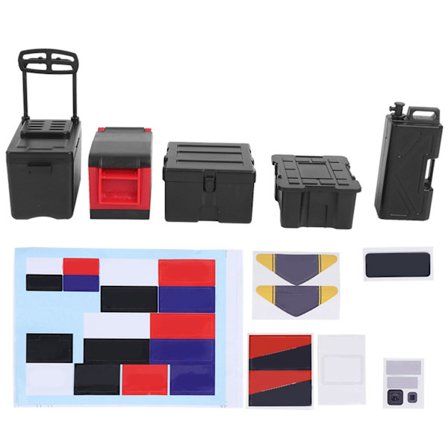 5 STK 1:10 Skala Legetøj Køleskab Fiskeboks Opbevaringsboks til Simuleret Klatrebil TRX4 SCX10 Sort