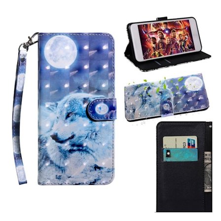 Sony Xperia 10 Plus -kotelo nahasta - Valkoinen Susi