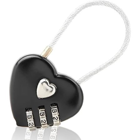 Hængelås, Skabslås, 3-cifret Nulstillelig Kombinationslås, Lille Kombinationslåsekabellås til Rejsetaske Kuffert Skab, 1 Styk