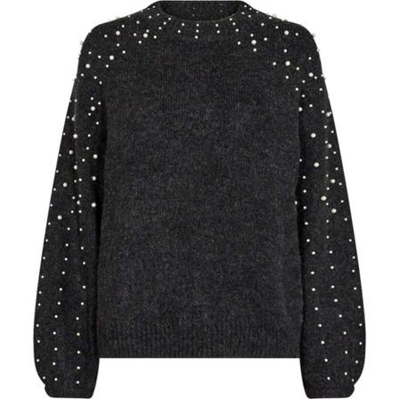 Freequent, Round-neck Knitwear Grijs, Dames, Maat:L,elastisch