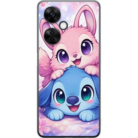 Kompatibel Mobilcover til OnePlus OnePlus Nord CE3 Sød kawaii illustration med pink og blå fantasidyr, store øjne og bløde farver perfekt til bør