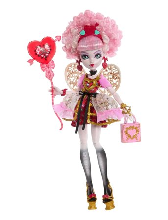 Scary Sweet Birthday Cupid Asteria Doll In Party Dress With Balloon & Gift Patterned Monster High