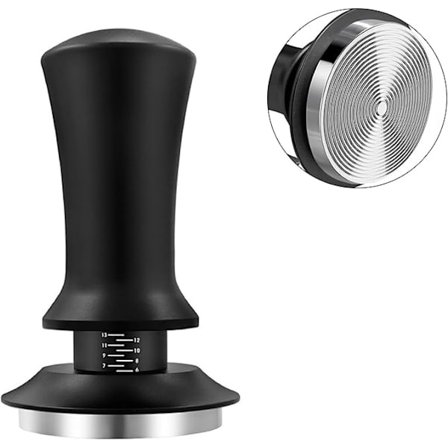 53 mm ruostumattomasta teräksestä valmistettu Barista Espresso Tamper (musta)