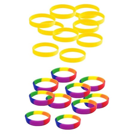 20 kappaletta/pakkaus tyhjä silikonimuodin kumiranneke keltainen sateenkaari