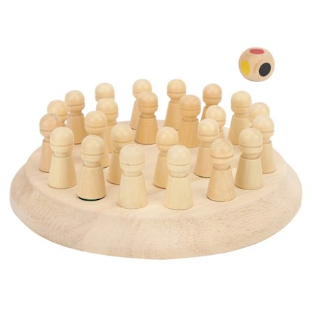 Sjakkleke i tre for barn, pedagogisk minnetreningsbrett puslespill