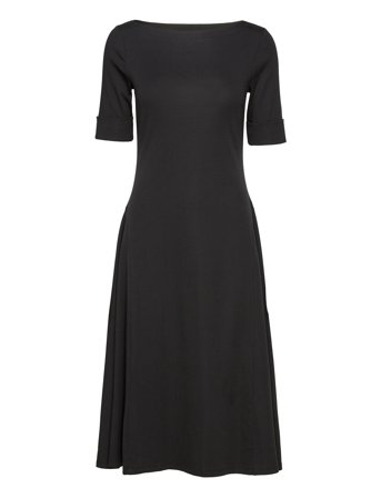 Stretch Cotton Midi Dress Black Lauren Ralph Lauren
