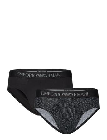 Men's Knit 2-Pack Brief Underbukser Y-frontunderbukser Svart Emporio Armani*Betinget Tilbud