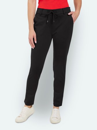 BRANDTEX - Bukser - Sort - Elastisk Talje Med Snøre