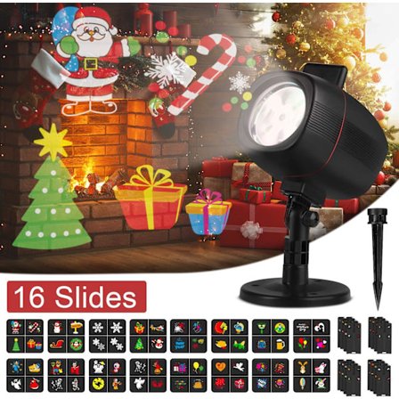 Julelys Projektor, Vandtæt Indendørs Motion Fjernbetjening LED Projektor, Dias Ferie Lys Fest Udendørs Have Hus Lejlighed Børneværelse