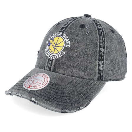 Mitchell & Ness - NBA - Black - unconstructed - Cap - Golden State Warriors Ggpa Strapback Black Dad Cap - Hatstore