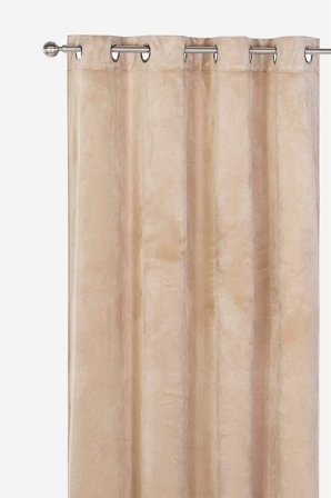 Cellbes of Sweden - Sammetslängder med öljetter 2-pack - ljusbeige - - 135 x 220 cm