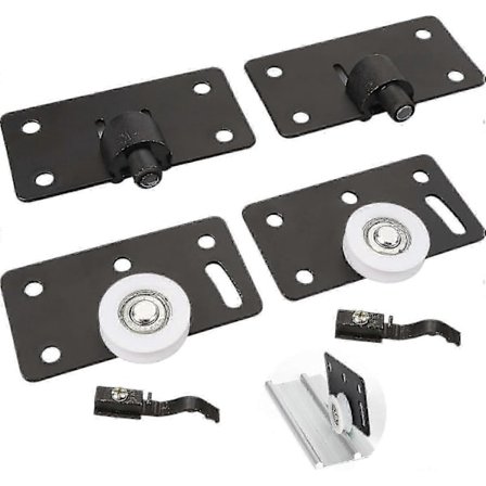 Set med 2 Skjutdörrsrullar, Skjutdörrsbeslag, Skjutdörrshjul 30 mm Tysta Nylon Skjutdörrsrullar för Skåp Garderob - I Lager