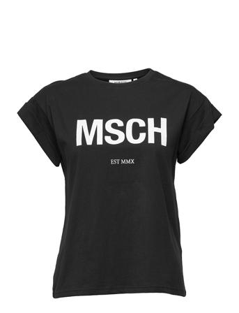 Alva Organic Msch Std Tee T-shirts & Tops Short-sleeved Musta MOSS COPENHAGEN