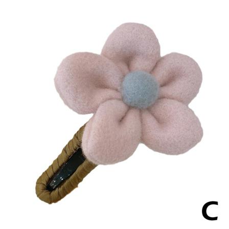 Söt Stor Plysch Blomma Hårnål Färgglad Stickad Bowknot Hårklämma