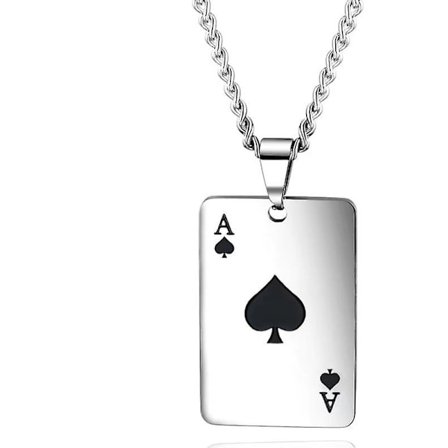 Lykkeamulett Ess Spar Anheng Ess Poker Kort Smykker Rustfritt Stål Kul Punk Ess Hjerter Sjarm Halskjede