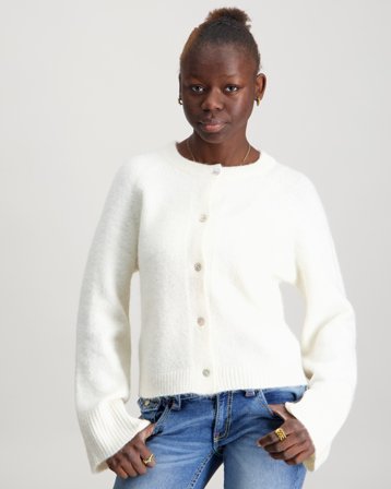 Gina Tricot Young Y knitted cardigan Crème Pulls Fille - Kids Brand Store