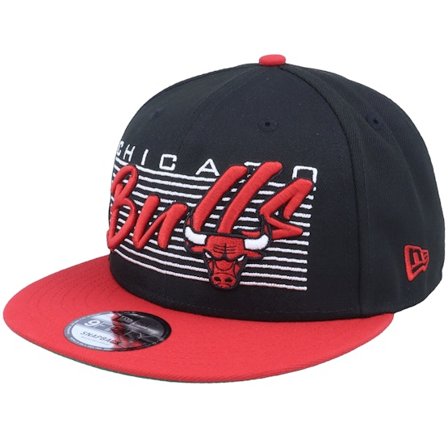 New Era - NBA Schwarz Snapback Cap - Chicago Bulls Team Wordmark 9FIFTY Black/Red Snapback @ Hatstore