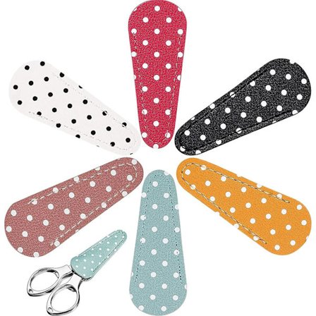 6-osainen kirjontakäyttöön tarkoitettujen saksien suojuspussisarja, pistekuvioitujen saksien suojapussi, sakset suojaamaan saksia