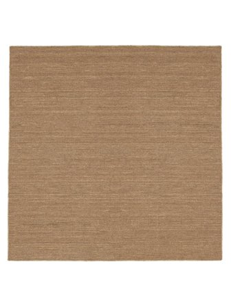 Wool Rug Plain (Single Colored) Handloom Flat Light Brown Square Large